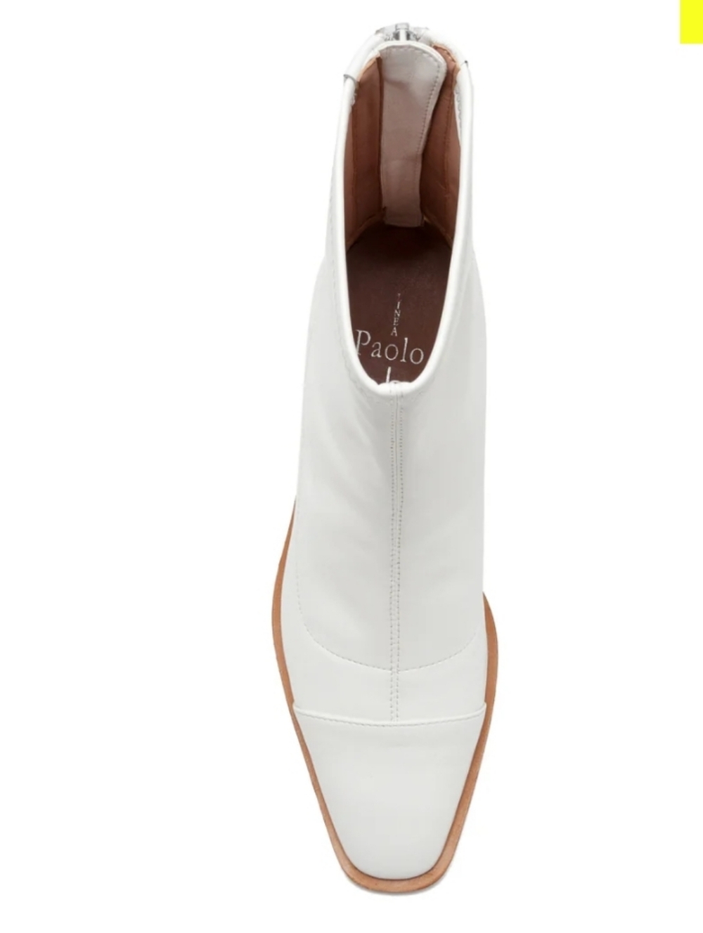 Paolo Women's White Leather Ankle Boots - Classic Block Heel - Picture 4 of 15